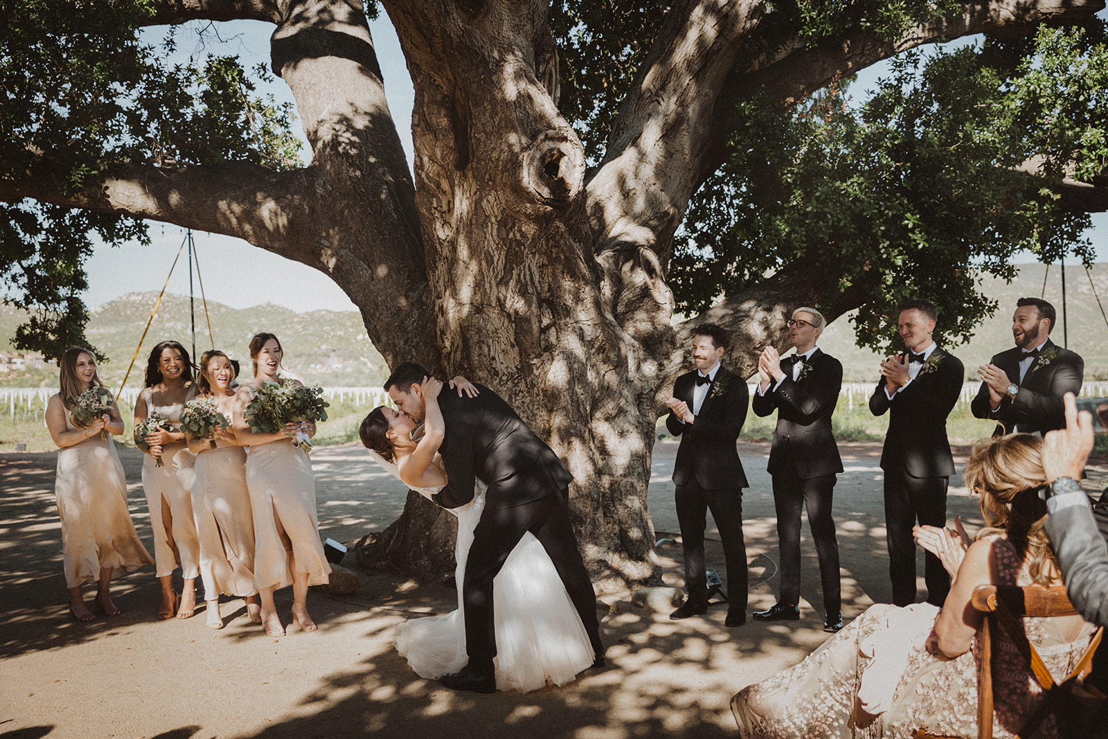 Bride and groom's first kiss in Mexico